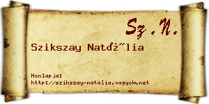 Szikszay Natália névjegykártya