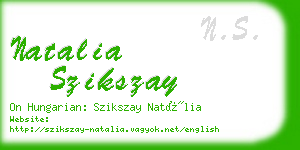 natalia szikszay business card